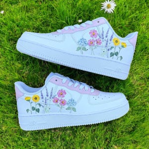 Benutzerdefinierte Blumen Air Force 1 Schuhe, benutzerdefinierte handgemalte Blumen AF1, Blumen AF1 Schuhe, handgemalter AF1 Sneaker, kostenloser Versand