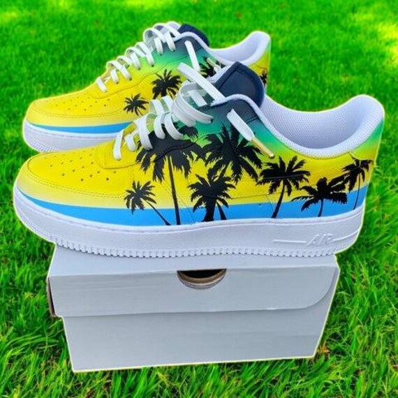 Tropical Gangster Custom Air Force Shoes, Custom Hand Painted Tropical  Palm AF1, Tropical Palm AF1 Sneaker, Free Shipping