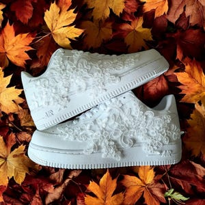 Bridal Air Force 1 Luxury Embroidery Flower Sneakers, Pesonalized Wedding Bridal AF1 Shoes, Custom Wedding AF1 Sneakers, Free Shipping