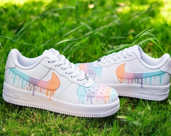 Zapatillas Air Force 1 personalizadas con goteo de colores, pintadas a mano, AF1 personalizadas, envío gratis.