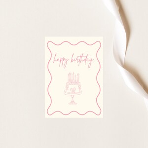Cute Vintage Cake Birthday Card