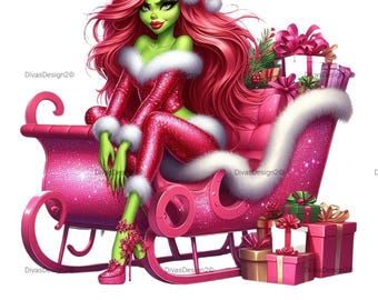 Sleigh All Day – Glam Grinch Girl Digital Download