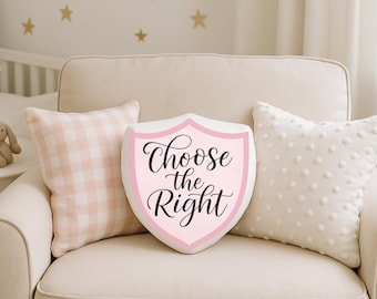 Almohada con escudo CTR: regalo de bautismo SUD, decoración de la Primaria