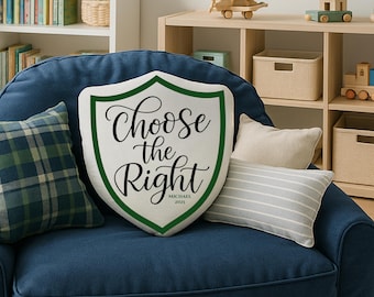 Almohada con escudo CTR: regalo de bautismo personalizado, decoración para habitación infantil SUD