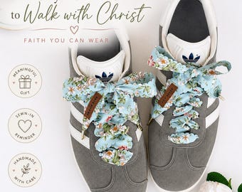 LDS Youth Theme Gift, Walk With Me Shoelaces, YW Birthday Gift, Young Women Camp Gift, Christian Sneaker Laces, Meaningful Teen Girl Gift