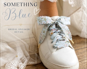 Cordones azules, cordones de cinta para zapatillas de novia, zapatillas de boda, accesorios para la novia, cordones florales, lazos para zapatillas, detalles de boda