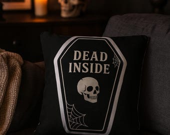 Almohada de ataúd con diseño de muerto, decoración gótica, decoración de calavera, almohada de peluche con forma de ataúd, almohada decorativa de Halloween, de inspiración gótica, decoración de dormitorio