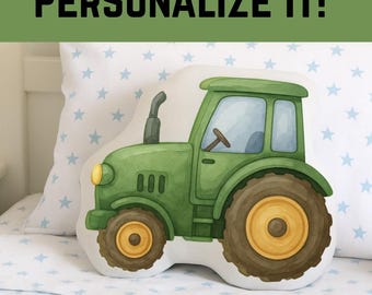 Almohada de tractor moderna, almohada de tractor personalizada, regalo para amantes de los tractores, almohada de tractor personalizada, amante de los granjeros, cumpleaños con temática de granja