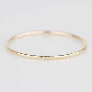 Thin Twig Ring 0.85mm SOLID 14k or 18k Gold - Green White Yellow or Rose Gold - Simple Bark Delicate SOLID Gold - Tiny Skinny Thin Dainty