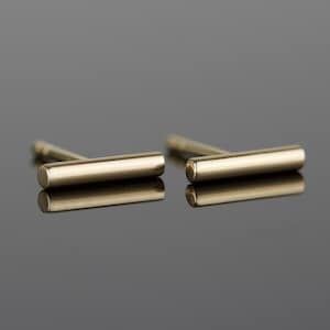 SOLID Gold Bar Earrings | T Bar Studs | Earrings | Thick Gold Bar Studs | Rose Gold | Yellow Gold | White Gold