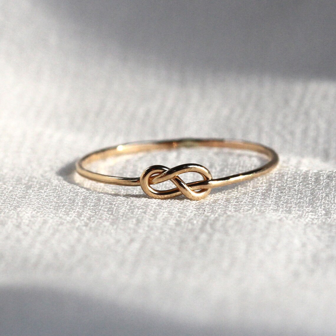 SOLID Gold Infinity Knot Stack Ring 14k or 18k White Green - Etsy