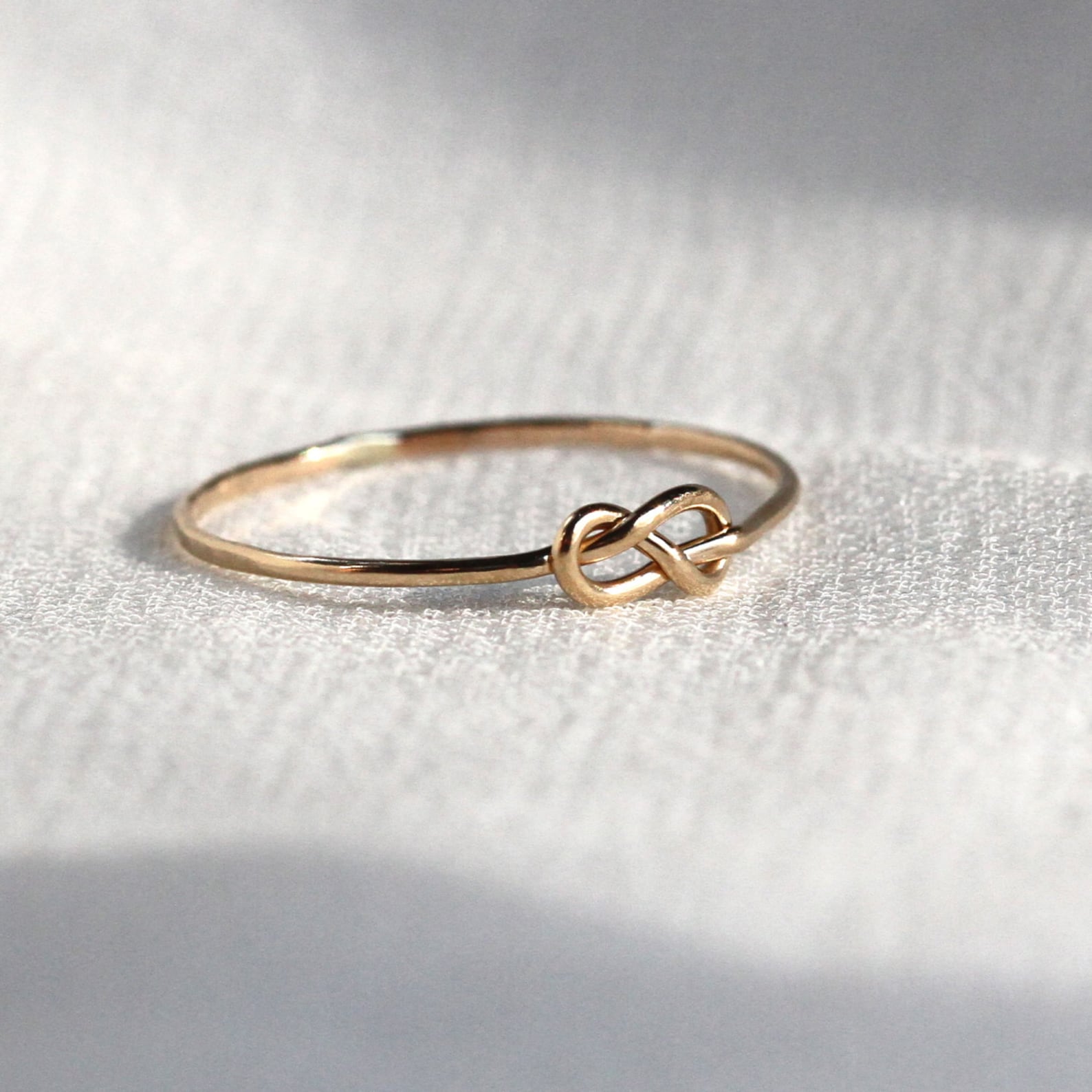 SOLID Gold Infinity Knot Stack Ring 14k or 18k White Green - Etsy