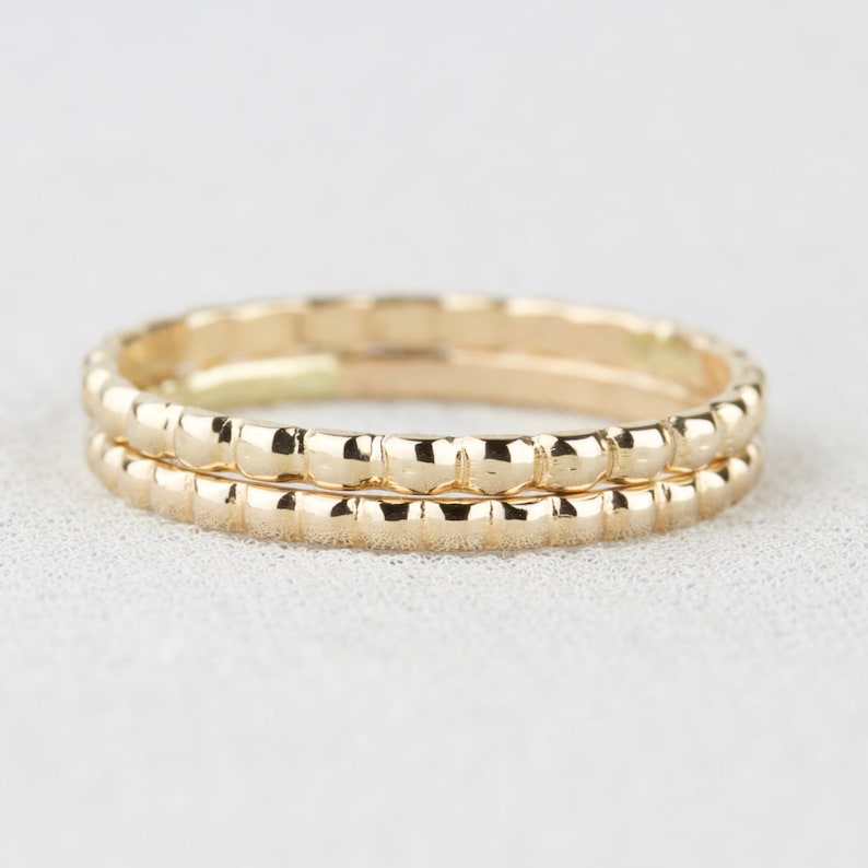 SOLID Gold Kate Wedding Band Gold Beaded Band 14k or 18k Gold Modern Wedding Band White or Yellow Gold Dainty Bubble Ring image 2