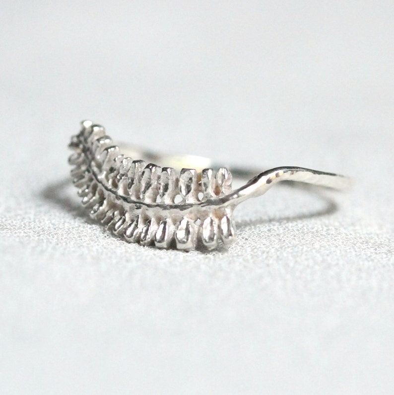 Sterling Silver Fern Ring Hand Carved Fern Leaf Etsy