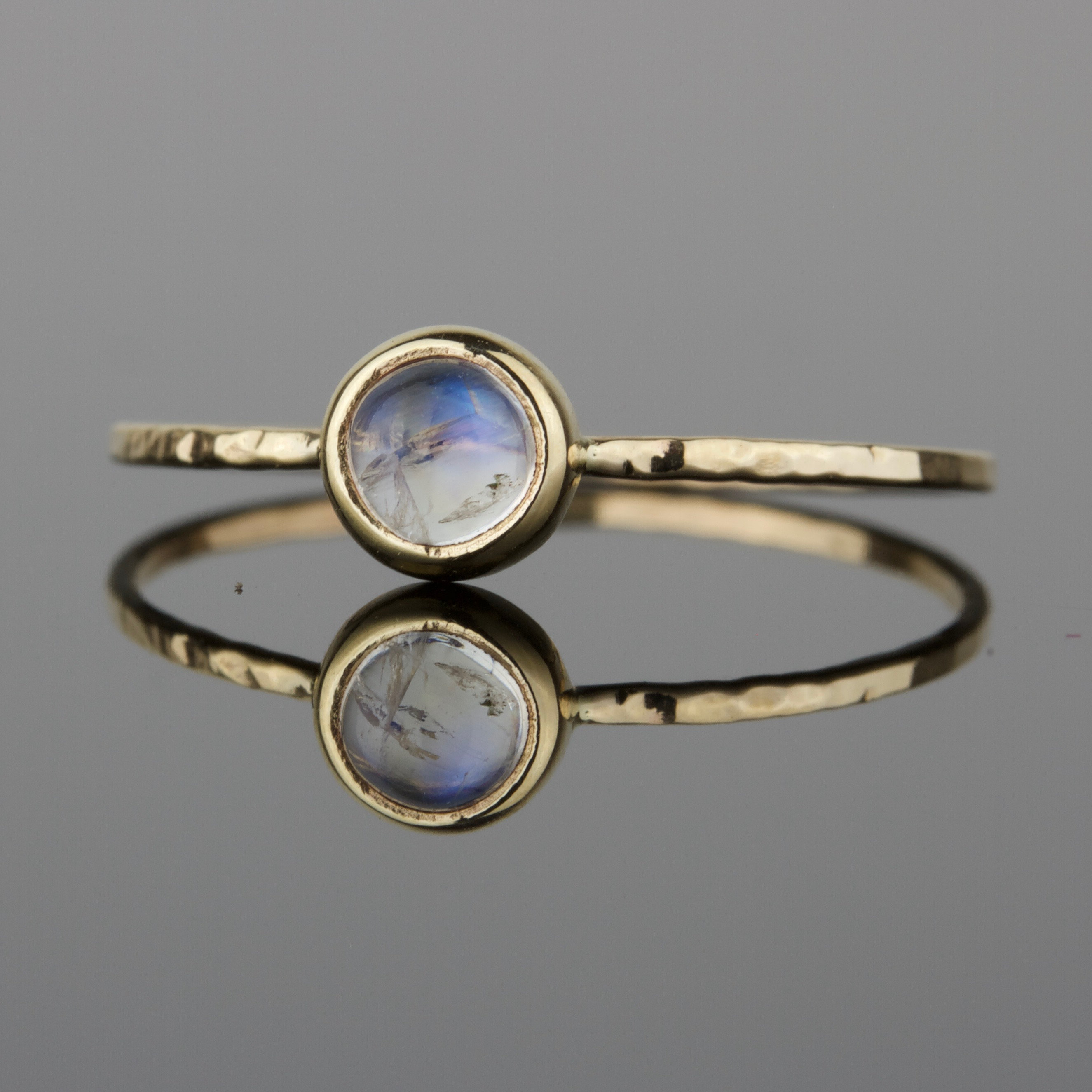 Buy Rainbow Moonstone Ring | June Birthstone Ring | SOLID Gold