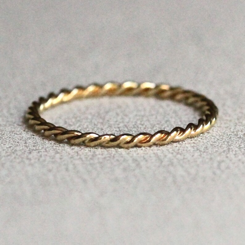 SOLID Gold Rope Ring SOLID Gold Twist Ring SOLID 14k or Etsy