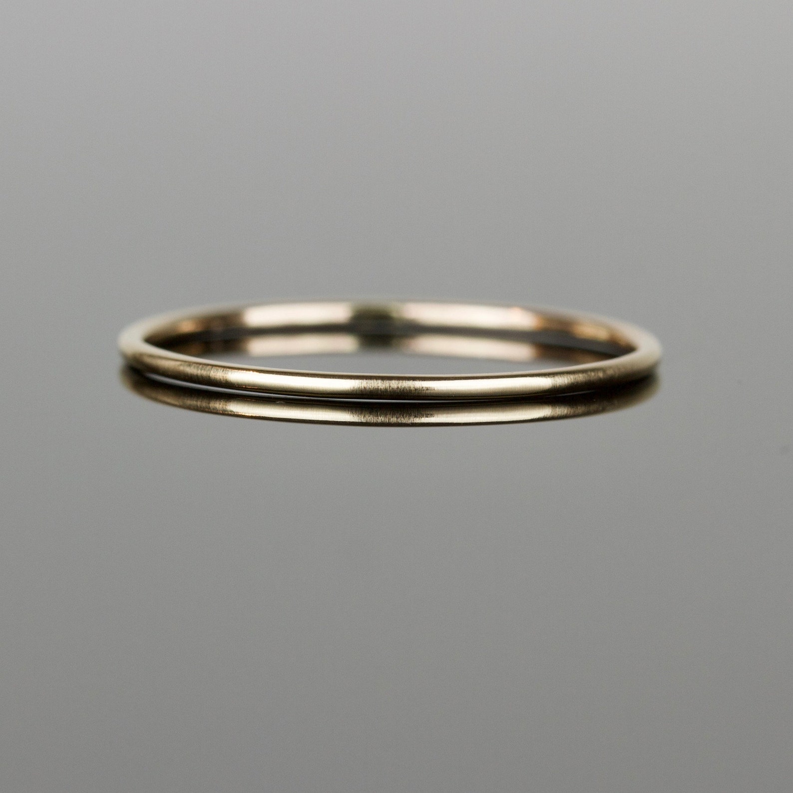 SOLID Gold Whisper Thin Ring Smooth Round 14k or 18k Gold Etsy