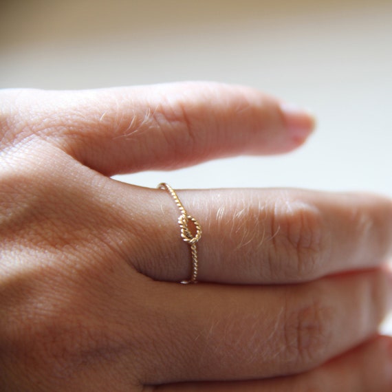 Anello con nodo in corda in oro massiccio Anello in oro rosa o