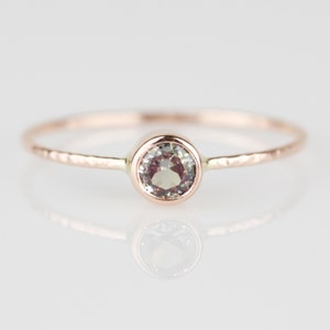 Select a Stone SOLID Gold Dainty Stacking Ring | Personalized Birthstone Ring | Rose Gold | Yellow Gold | White Gold | Dainty Custom Ring