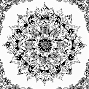 Intricate Mandala Coloring Page | Zentangle Floral Design | Printable Adult Coloring Sheet | Stress Relief Digital Download