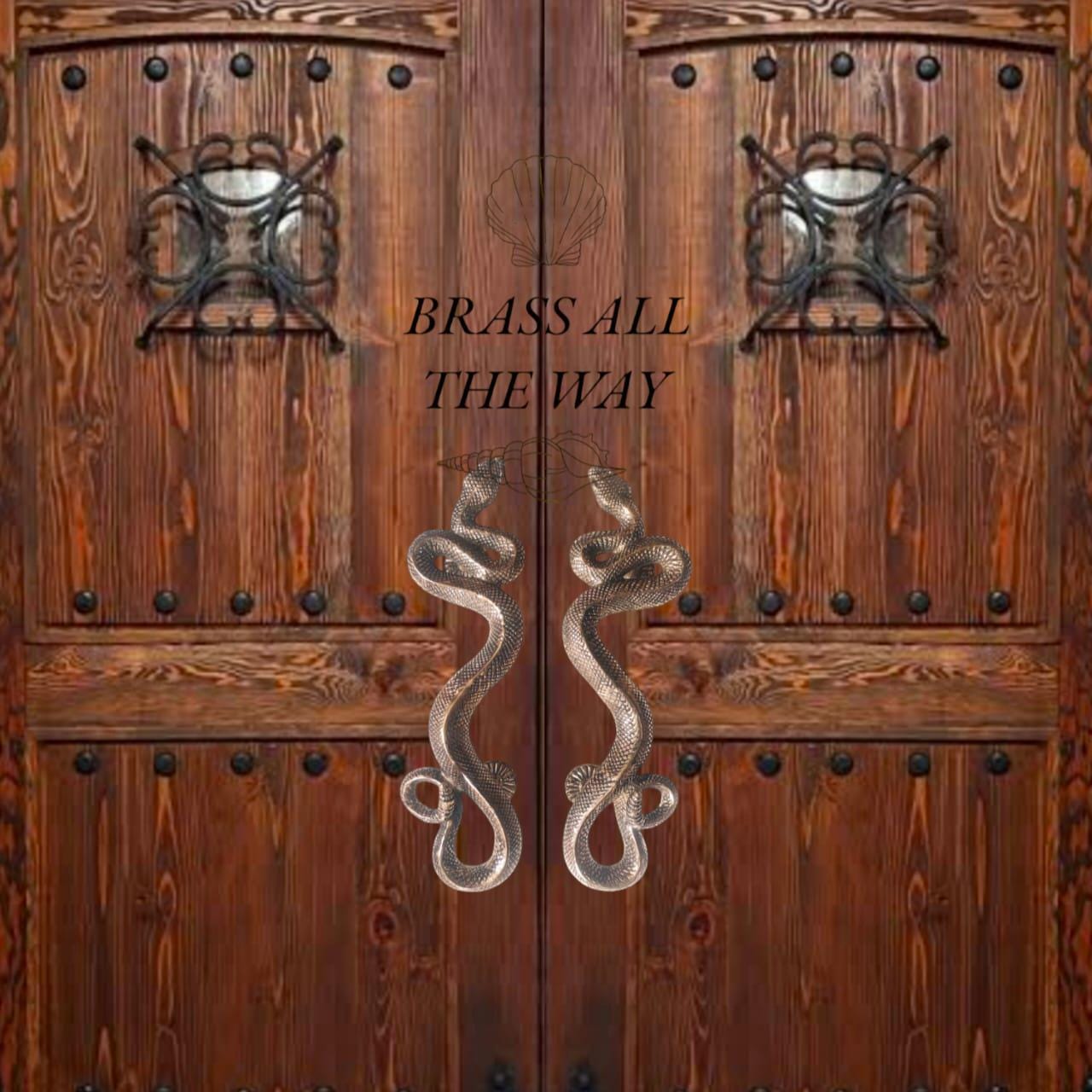 46 Cm Huge Snake Door Handle - Big Snake Door Handle - Giant Brass