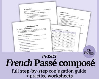 French PASSÉ COMPOSÉ explained: Full step-by-step conjugation guide + practice worksheets