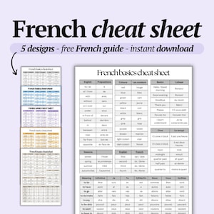 SCHEDA DI RIFLESSIONI francese stampabile per principianti: 5 design diversi in PDF + EBOOK gratuito bonus