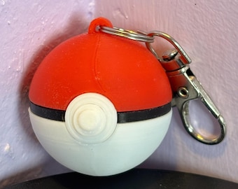Porte-clés Poké Ball : PLA imprimé en 3D avec fermoir mousqueton