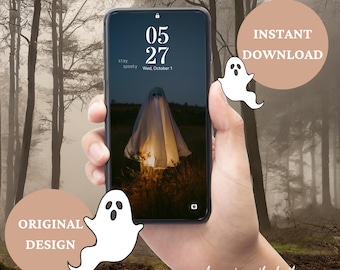 Spooky Themed Android & iOS Phone Wallpaper - Dark Theme Backgrounds - Lock and Home Screen Wallpaper - Instant Digital Download - Halloween