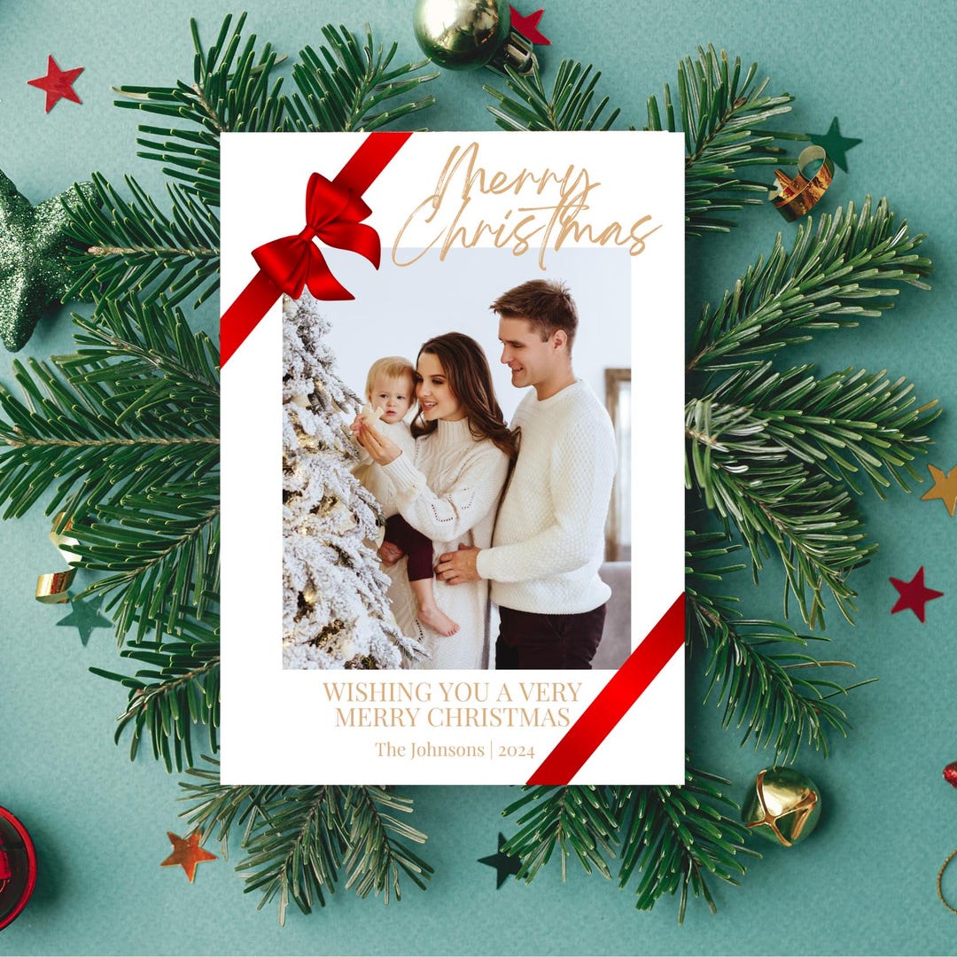 Christmas Card Template Holiday Card Template Photo Card Template