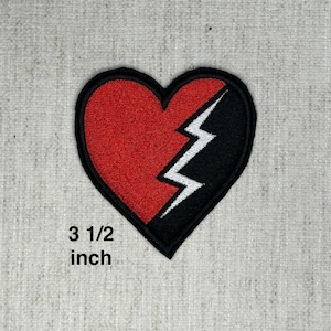 Descendants Rise of Red *** 3 1/2 inch *** smaller Heart iron on patch.