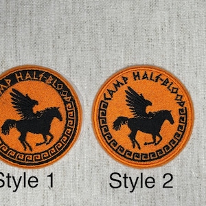 Percy Jackson With words "Camp Half Blood" *** 5 inch***iron on patch.