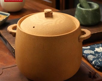 ZhenSanHuan Handmade Earthenware Clay Pot Casserole - 6L for big family