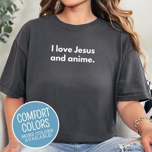 I Love Jesus and Anime Shirt - Minimalist Christian Anime Tee - Simple Faith and Fandom Shirt - Otaku Christian T-Shirt