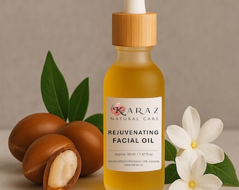 Rejuvenating Facial Night Oil - Rosehip Oil Face Serum with Jojoba, Argan & Vitamin E