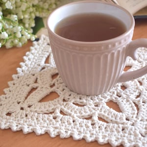 Crochet Drink Coasters - Handmade Cotton Cup Mat - Rustic Table Decor - Housewarming Gift