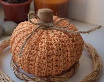 Handmade Crochet Pumpkin Decor: Rustic Farmhouse Fall Centerpiece - Thanksgiving Gift