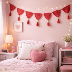 Handgemachte gehäkelte Girlande mit Quasten, Wollmischung Home Decor