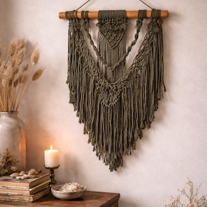 Arazzo da parete in macramè – Arazzo in cotone fatto a mano