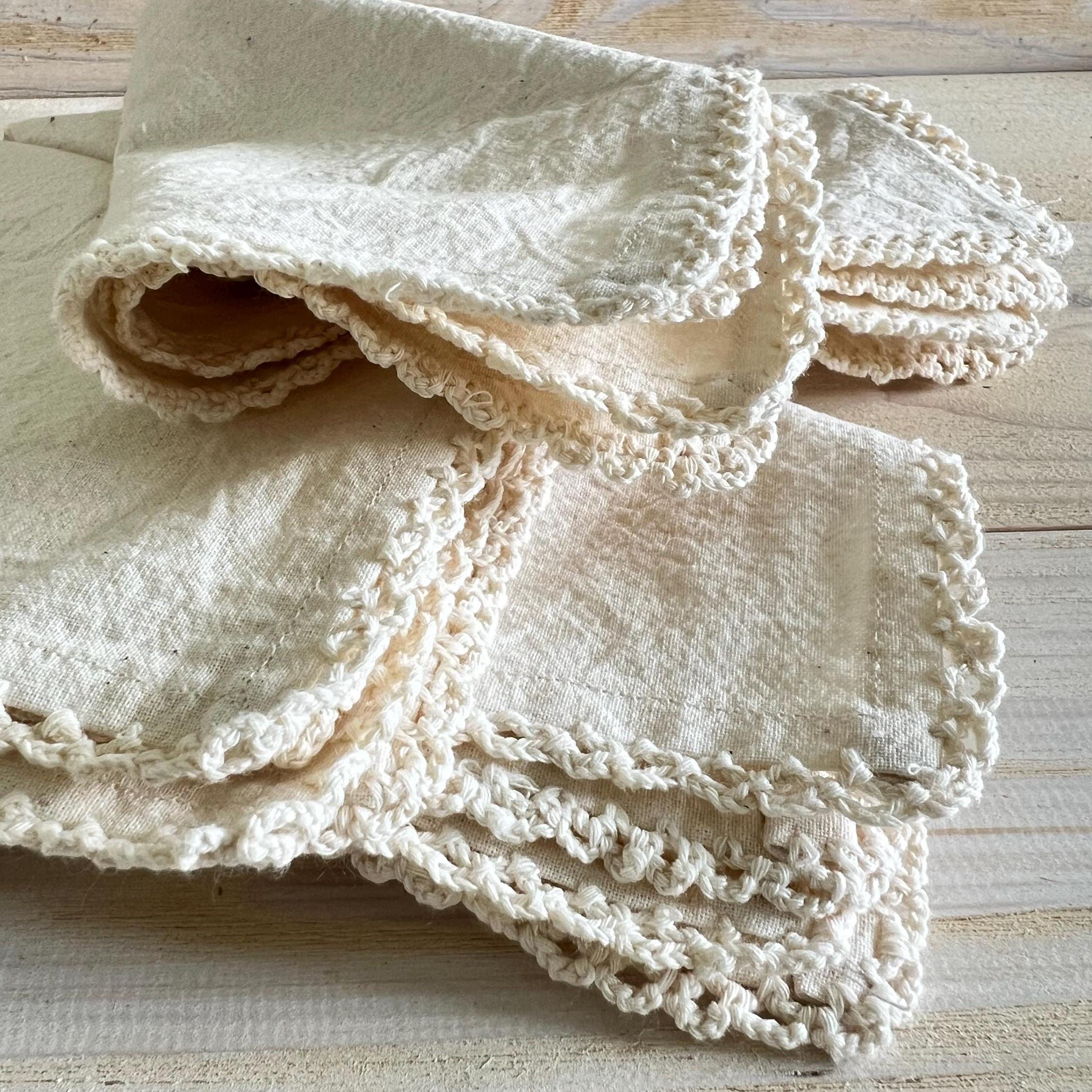 Crochet Trim Cotton Napkins