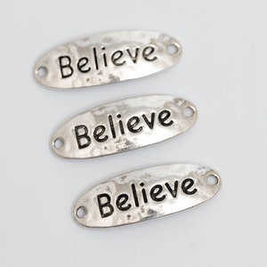 5 Metal Bracelet Connectors:   Word Peace    -C1234