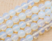 Opalite Gemstone Beads, round, 8mm, 1mm hole, 46pc strand -B2728