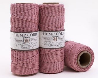 Vintage Pink Hemp Cord, 1mm, 205 Feet Spool, Hemp Twine, String, Pink Twine -T19
