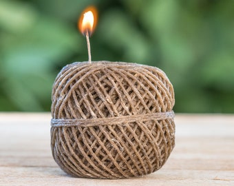 Organic Hemp Wick, Waxed Hemp Twine Hemp, 100 Feet, 1mm, Candle Wick -T84