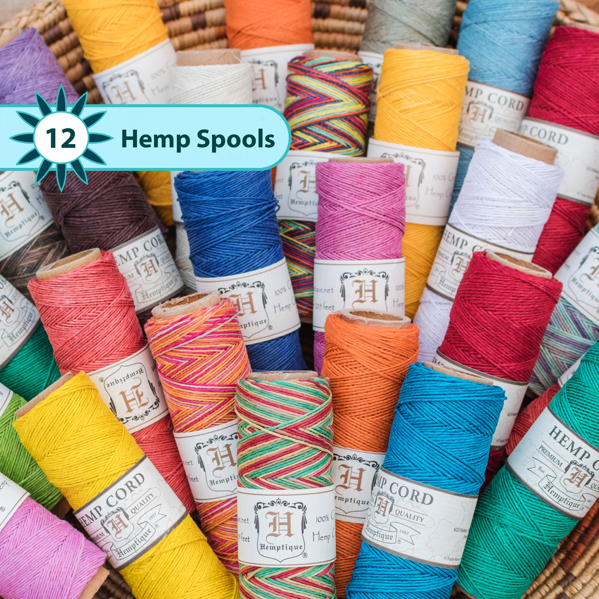 Hemp Cord .5mm 12 Spools Hemp Twine Bulk Hemp Cord Etsy