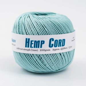 Dyed Hemp Twine Ball 1mm thick: sky blue  for crochet beading and crafts