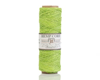 Lime Green Hemp Cord .5mm,  Thin  Macrame  Knotting Twine, hemp spool