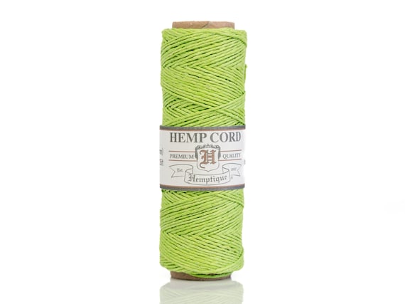 Lime Green Hemp Cord .5mm, Thin Macrame Knotting Twine, Hemp Spool 