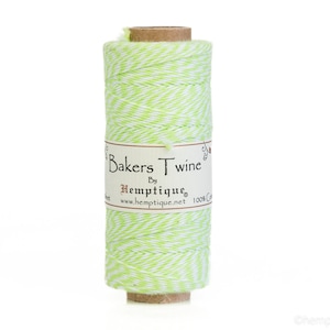 Green Cotton Bakers twine,   1mm, 410 Feet,  Valentines day Crafts
