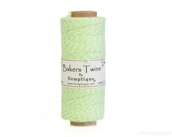 Green Cotton Bakers twine,   1mm, 410 Feet,  Valentines day Crafts